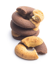 Fototapeta na wymiar Sweet round biscuits. Cookies with double flavor