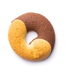Sweet round biscuits. Cookies with double flavor
