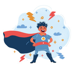 Vector illustration Super Hero Boy