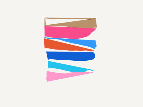 Colorful rectangle/ triangles pattern