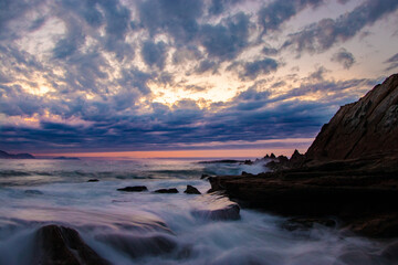 Atardecer en la playa de Azkorri, Getxo.