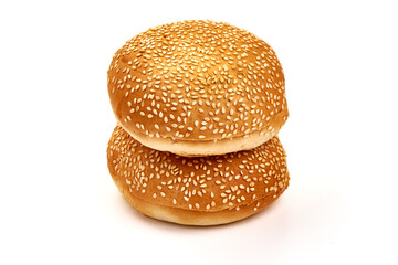 Burger buns, isolated on white background.