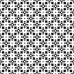 Black and white surface pattern texture. Bw ornamental graphic design. Mosaic ornaments. Pattern template. Vector illustration.