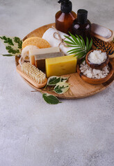 Reusable skincare accessorize. Zero waste sustainable lifestyle concept