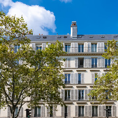 Paris, typical building boulevard des Invalides, in a luxury district
