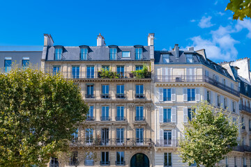 Paris, typical building avenue de Breteuil, in a luxury district
