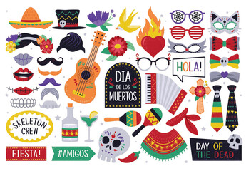 Dia De Los Muertos Clipart Vector Illustrations for Day of the Dead Digital Props