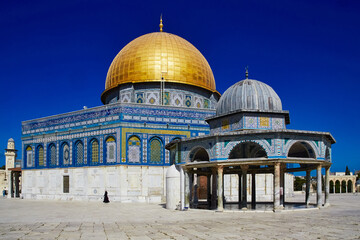mosque Dome of the Rock and Dome of the Chain at Temple Mount, Old City of Jerusalem, Israel