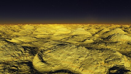 Beautiful views of the mountains and sky with unexplored planets