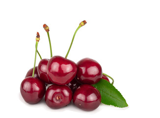 Sweet cherries isolated on a white background