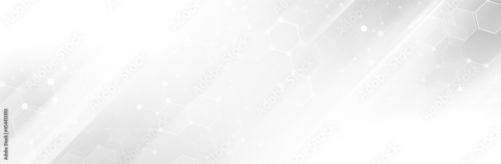 Aufkleber abstract white hexagon background. hexagonal pattern. gray gradient backdrop. neutral business prese