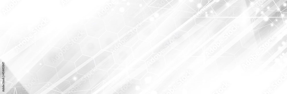 Aufkleber abstract white hexagon background. hexagonal pattern. gray gradient backdrop. neutral business prese