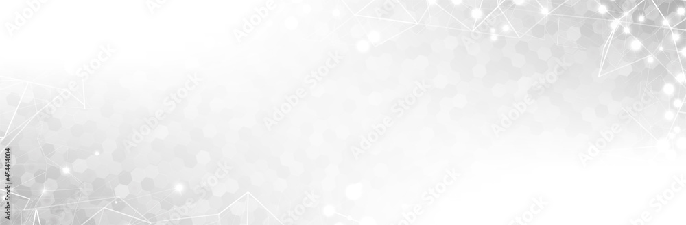 Poster abstract white hexagon background. hexagonal pattern. gray gradient backdrop. neutral business prese