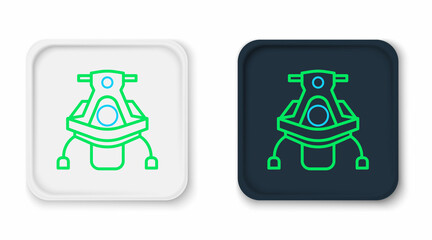 Line Snowmobile icon isolated on white background. Snowmobiling sign. Extreme sport. Colorful outline concept. Vector