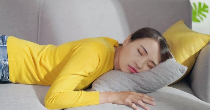asian tired woman feels exhaustion