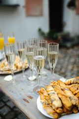 Drinks at a wedding, close-up