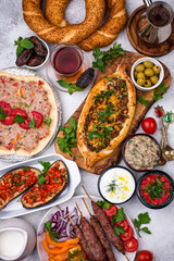 Obraz na płótnie Canvas Traditional Turkish or Middle eastern dishes