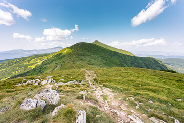 mountain trail for hiking in the mountains. incredible mountain views. outdoor recreation