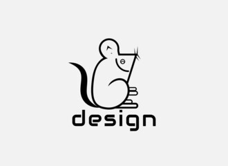 Logo design template, flat pattern mouse abstract