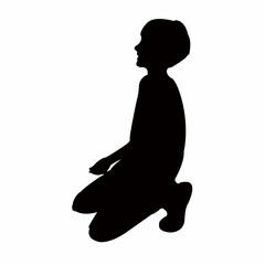 a boy body silhouette vector