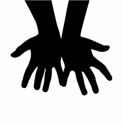 a pair hands silhouette vector