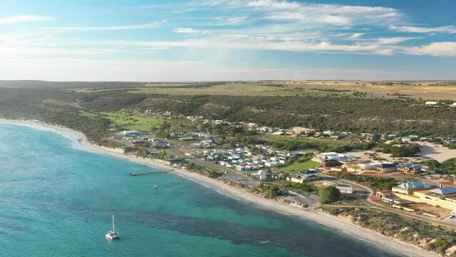 2021 - Excellent aerial shot of Horrocks Beach in western Australia.