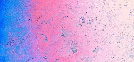 Blue, pink, white background. Gradient rectangular background. Colored decorative plaster. Abstract wallpaper. Textured wall surface.