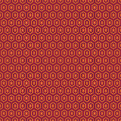 Seamless pattern. Hexagons ornament. Tiles background. Hexahedrons wallpaper. Ethnic motif. Geometrical backdrop. Digital paper. Mosaic textile print. Geometric web designing. Vector art work.