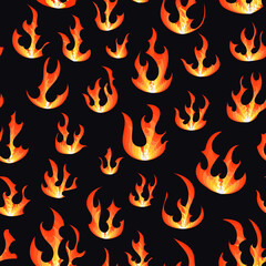 Cool Burning Flames Seamless Ornament © Alice Iranon