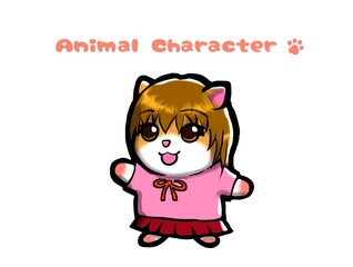 動物　キャラクター　ハムスター　女の子