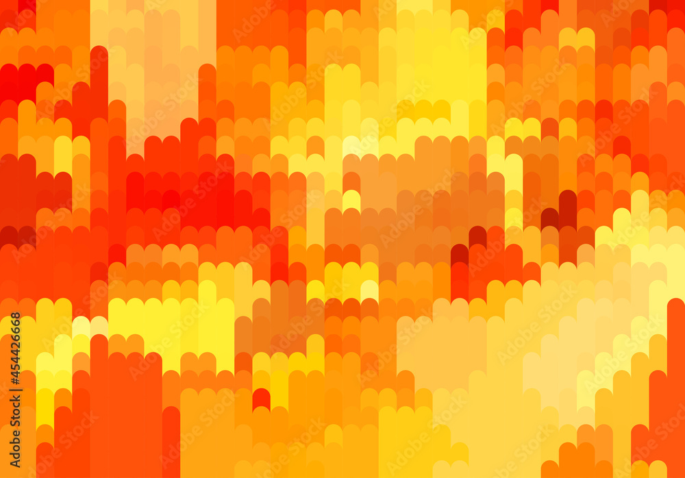 Fototapete red, orange and yellow. simple tile pattern with rounded elements