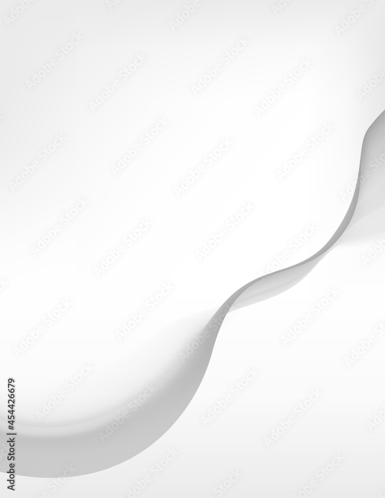 Poster Minimal vertical white background with simple light gray wave