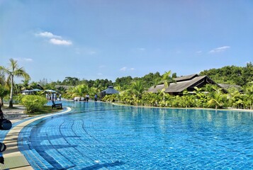 swimming pool in a resort