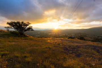 Fototapeta premium Amanecer en el Calvario de Tecozautla
