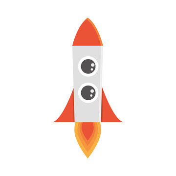 launching spaceship flat icon