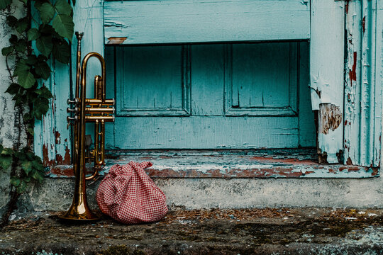 Traveling Jazz Trumpet Musician