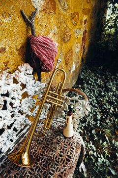 Traveling Jazz Trumpet Musician