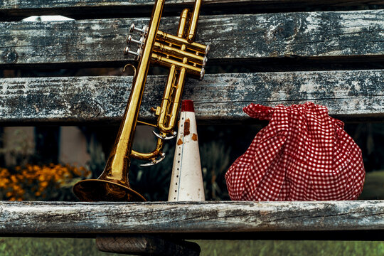 Traveling Jazz Trumpet Musician
