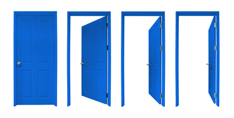 Group of wooden doors on white background - Powered by Adobe