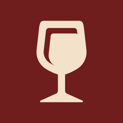 Wine vector icon. Modern simple style editable glass of wine logo 