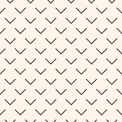 Monochrome minimalistic seamless pattern with geometric v-shaped figure. Abstract vector pattern design for web banner, business presentation, branding package, fabric print, wallpaper, paper