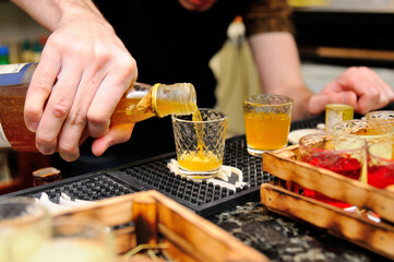 waiter serving champagne
