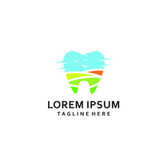 Fototapeta premium Tooth Teeth Dental Inspiration Logo Design Beauty Beach 