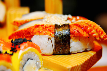 Sushi Nigiridzusi made from rice, fish and nori