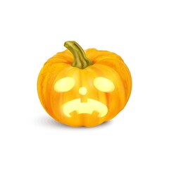 realistict scary pumpkin face halloween