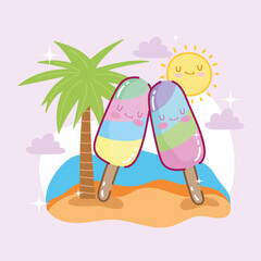 cute ice cream on beach