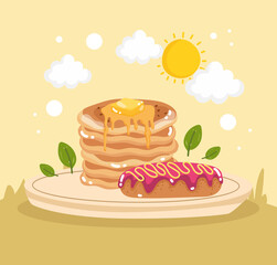 pancakes and icing cake