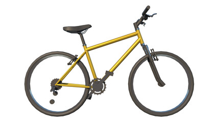 Fototapeta premium Bike 1 - Lateral view white background 3D Rendering Ilustracion 3D