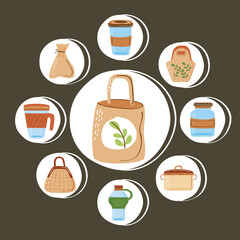 reusable containers and bags