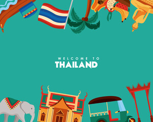 welcome to thailand banner - obrazy, fototapety, plakaty
